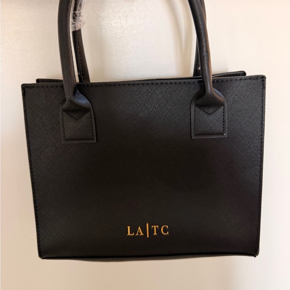 Elegant Black Mini Tote with Snake Design - Picture 3 of 3